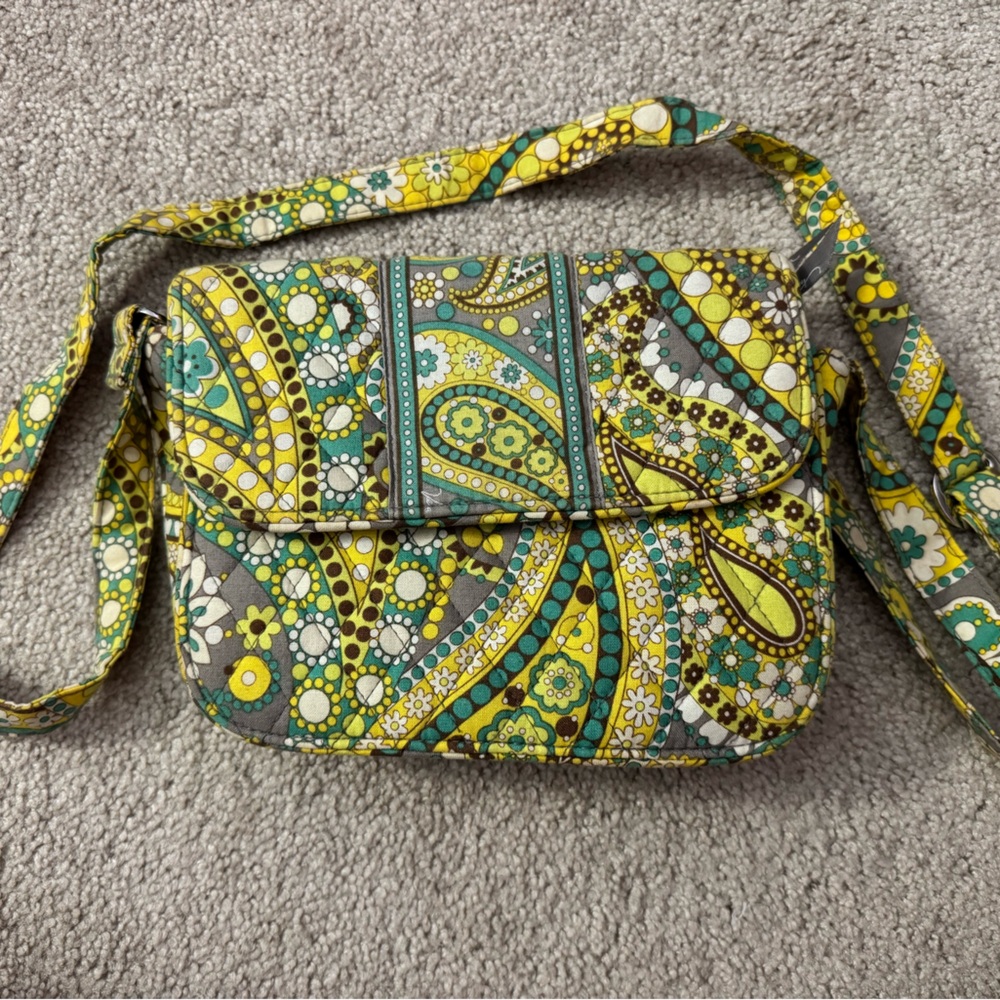 Vera Bradley Yellow and Green Crossbody Bag